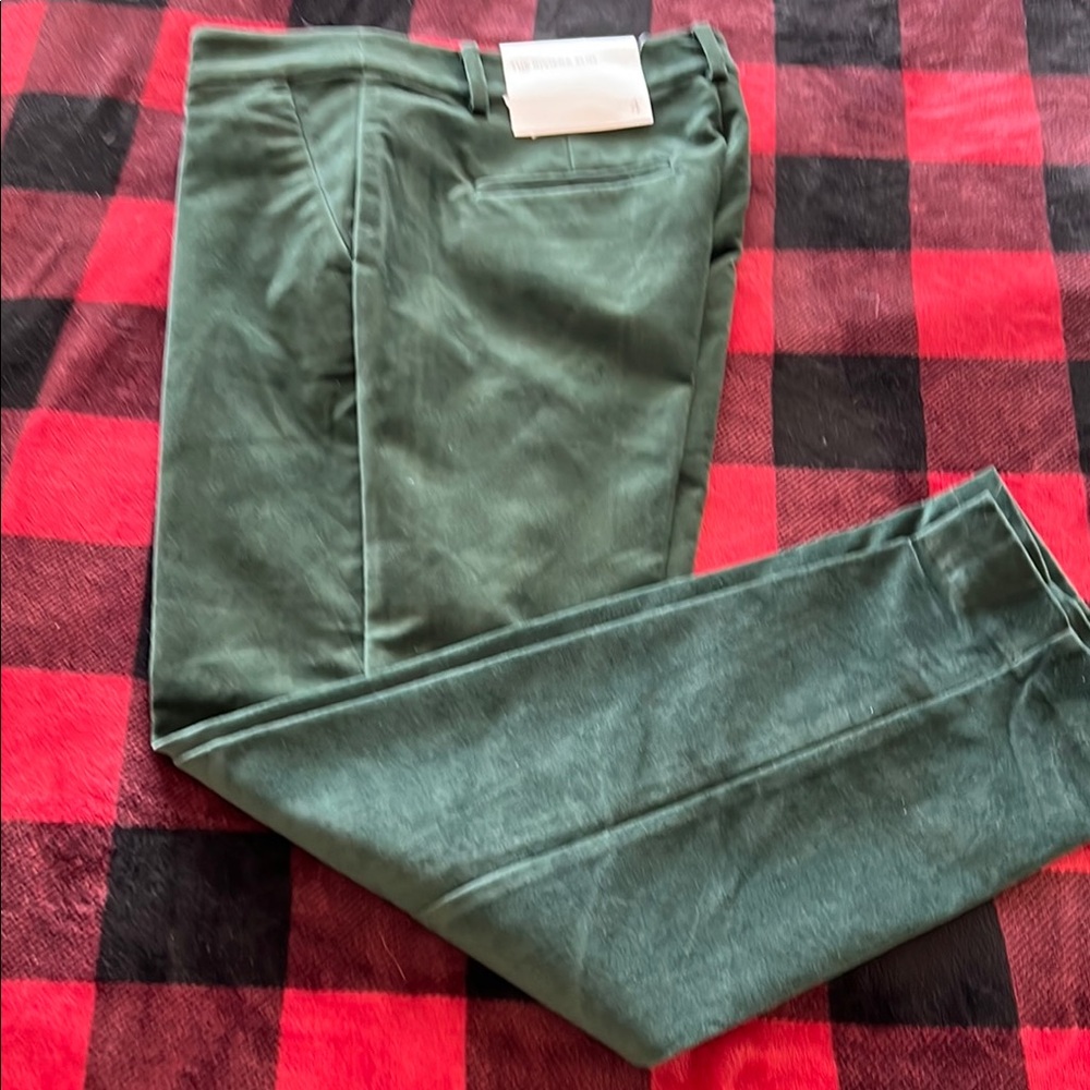 NWT - LOFT emerald green velvet pants